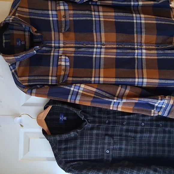 George Other - 2 George Men's Flannel Plaid Shirts